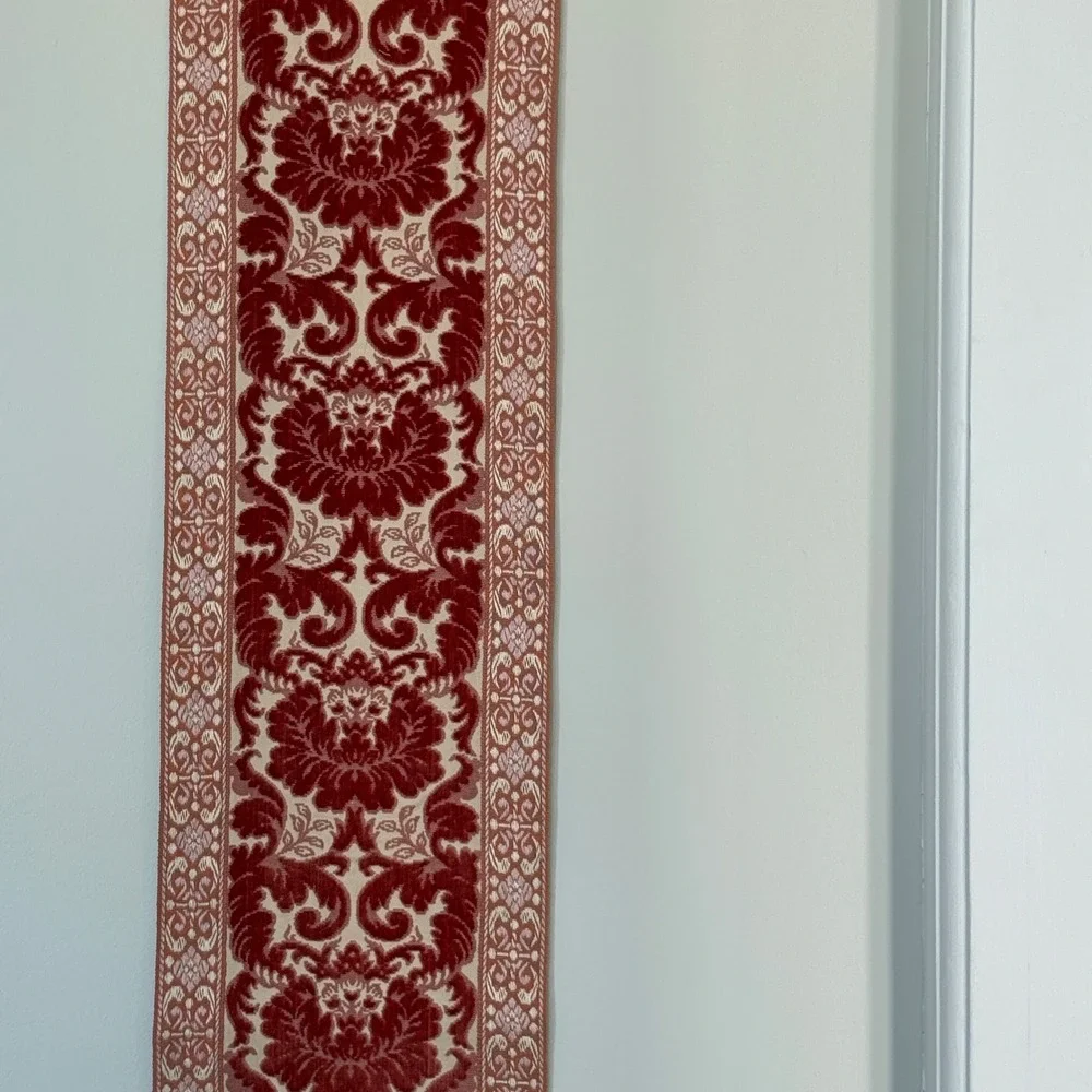 Long Pink‎ Floral Tapestry, Table Runner, Wall Hanging